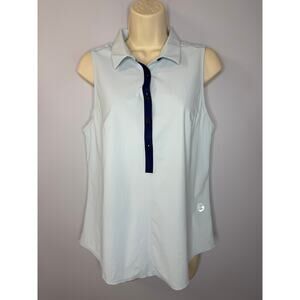 Foray Golf Core Sleeveless Polo Shirt Women's M Performance Light Blue